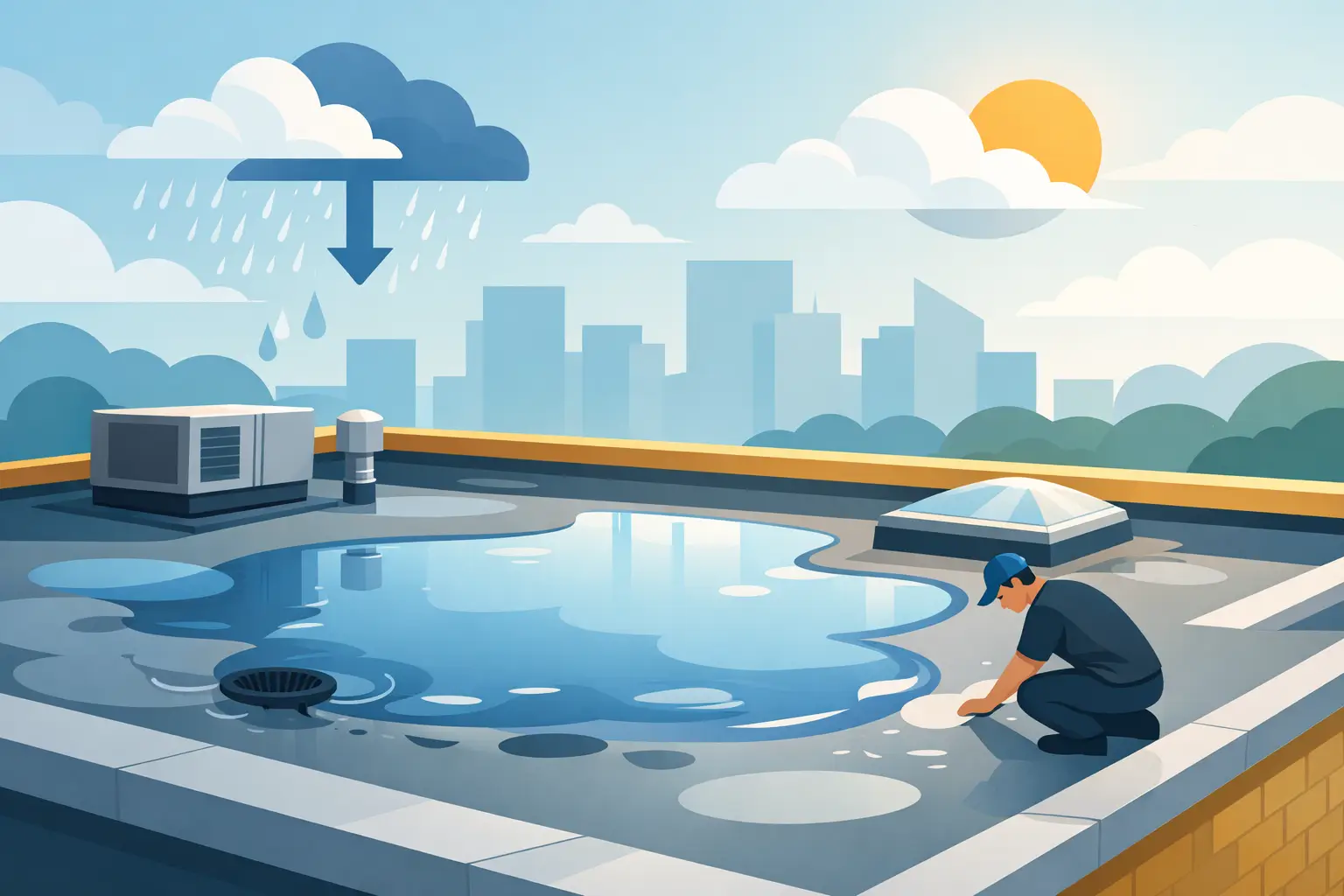 What Causes Ponding on Flat Roofs?